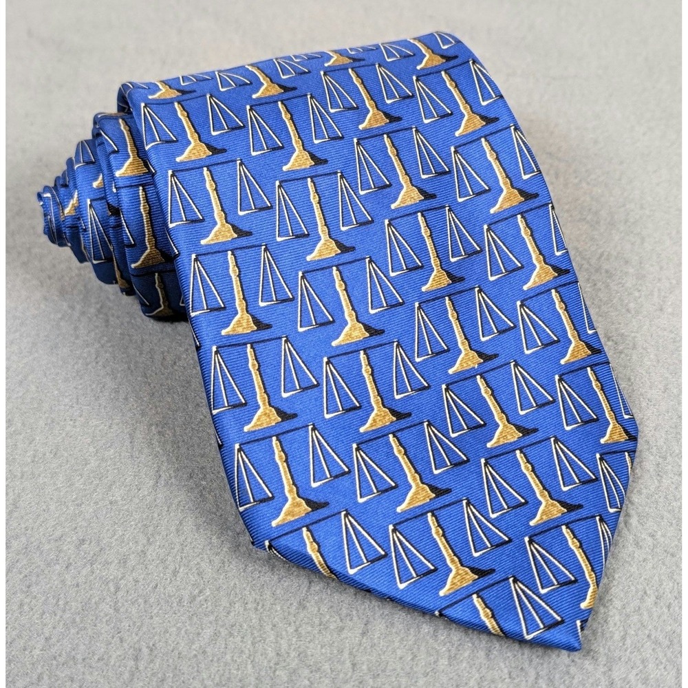 Oak Hill Tie Scales of Justice Blue Mens Lawyer Handmade Silk